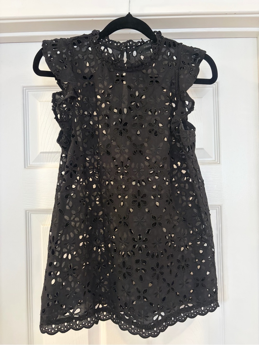 J. Crew Black Eyelet Lace High-Neck Dress